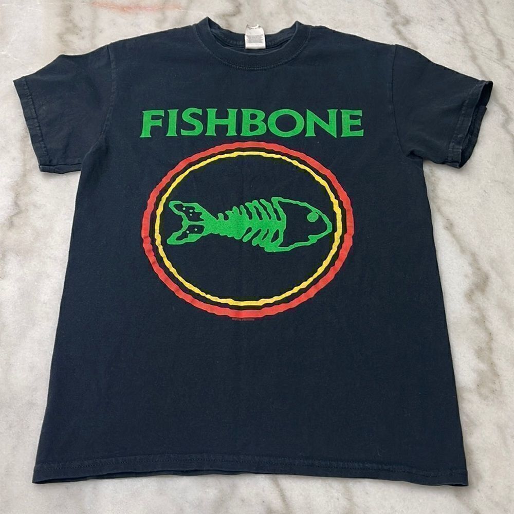 2008 Fishbone Band Tee size Small Black/Green/Yellow/Red